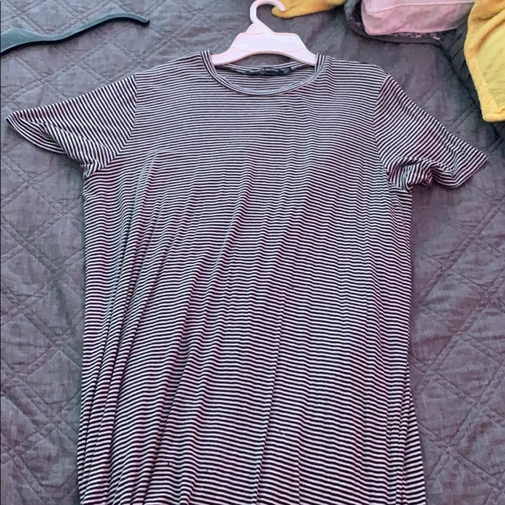 striped t shirt dress